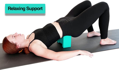 WRIST BLOCK™ The Ultimate Evolution in Premium Quality Yoga Blocks (Set of 2, Teal) - Designed to Eliminate Wrist Strain During Yoga, Pilates, Pushups and Other Exercises - Wrist Support - Meditation