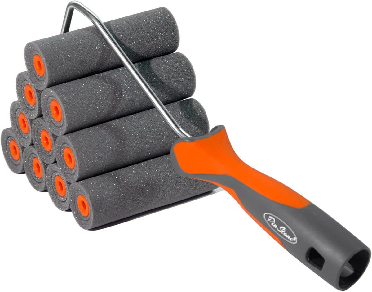 11 Pack 4" High Density Foam Paint Roller Kit for Smooth & Precision Finish