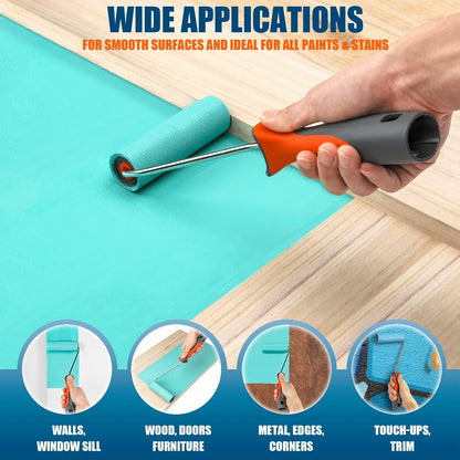 11 Pack 4" High Density Foam Paint Roller Kit for Smooth & Precision Finish