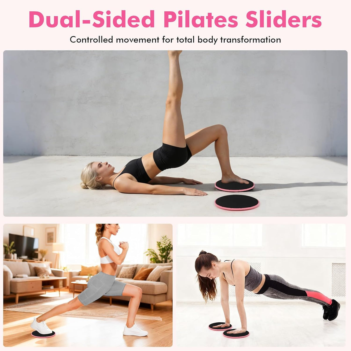Pilates Equipment Kit for Women, Pink Ring Ball Bands, Home Workouts