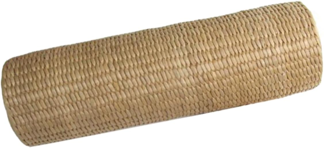 1pc Straw Cervical Pillow Neck Pillows for Travel Yoga Memory Bolster Pillow Sleeping Pillow Natural, 30x9cm, Beige