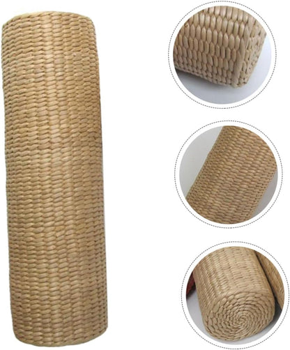 1pc Straw Cervical Pillow Neck Pillows for Travel Yoga Memory Bolster Pillow Sleeping Pillow Natural, 30x9cm, Beige