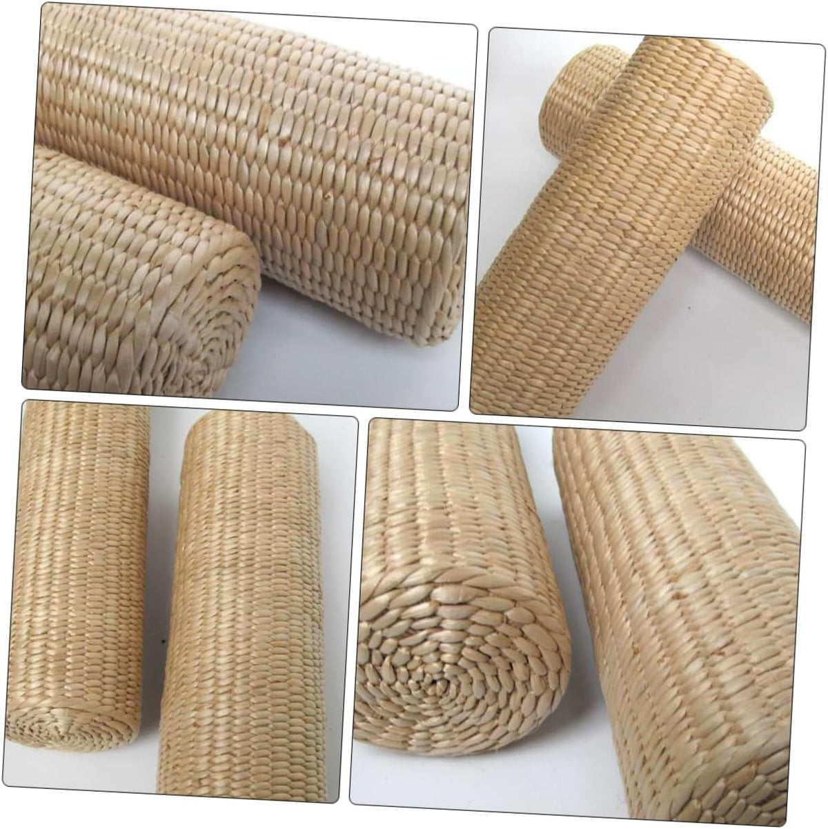 1pc Straw Cervical Pillow Neck Pillows for Travel Yoga Memory Bolster Pillow Sleeping Pillow Natural, 30x9cm, Beige