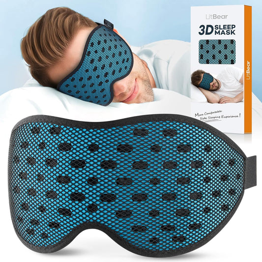 Breathable Sleep Mask, 3D Eye Mask Sleep for Side Sleeper Women Men