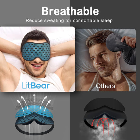 Breathable Sleep Mask, 3D Eye Mask Sleep for Side Sleeper Women Men