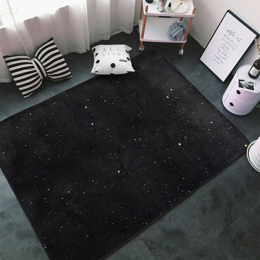 Black Starry Star Sky Large Carpet Rugs Washable Area Rugs Non-Slip Yoga Mat Bedroom Playroom Classroom Nursery Room Ultra Soft Indoor Carpet 39.5 X 59 Inch