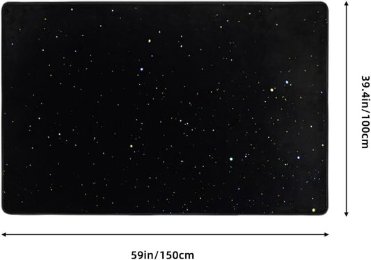 Black Starry Star Sky Large Carpet Rugs Washable Area Rugs Non-Slip Yoga Mat Bedroom Playroom Classroom Nursery Room Ultra Soft Indoor Carpet 39.5 X 59 Inch