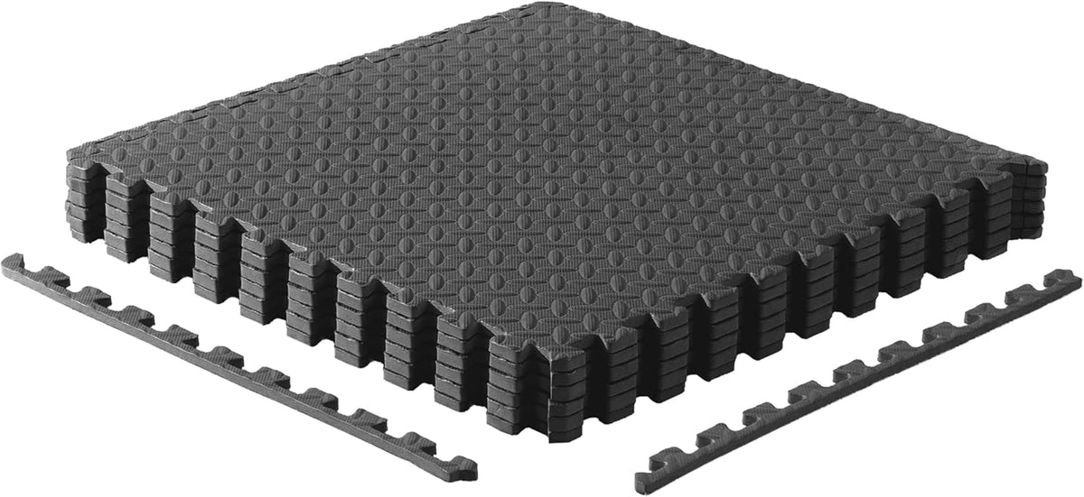 Puzzle Exercise Mats | 1/2” Thick EVA Interlocking Foam Tiles for Home Gym Flooring | Multiple Options