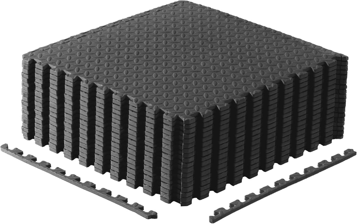 Puzzle Exercise Mats | 1/2” Thick EVA Interlocking Foam Tiles for Home Gym Flooring | Multiple Options