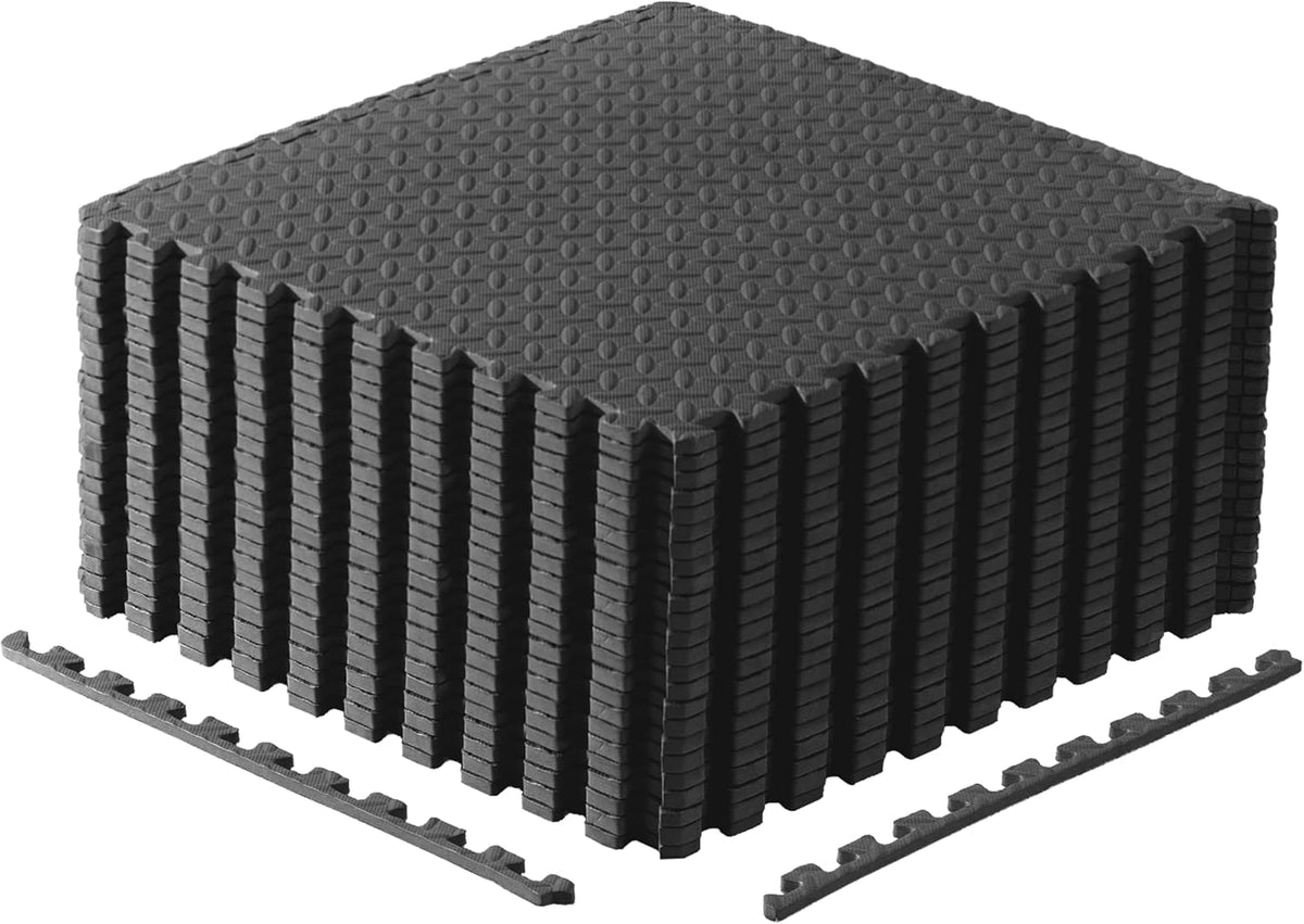 Puzzle Exercise Mats | 1/2” Thick EVA Interlocking Foam Tiles for Home Gym Flooring | Multiple Options
