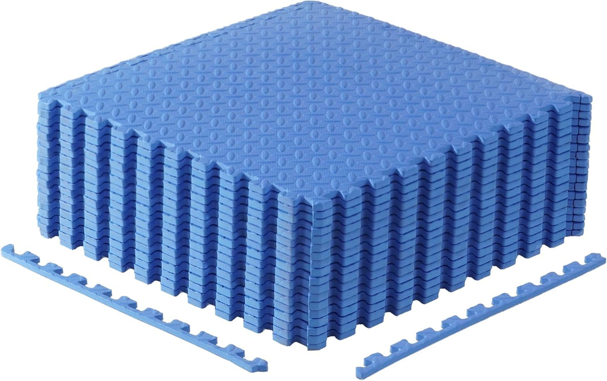 Puzzle Exercise Mats | 1/2” Thick EVA Interlocking Foam Tiles for Home Gym Flooring | Multiple Options