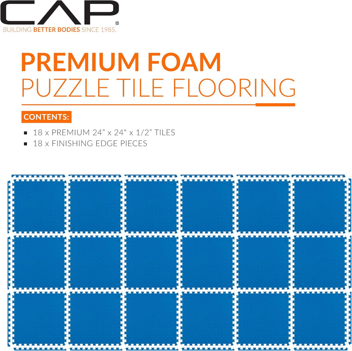Puzzle Exercise Mats | 1/2” Thick EVA Interlocking Foam Tiles for Home Gym Flooring | Multiple Options
