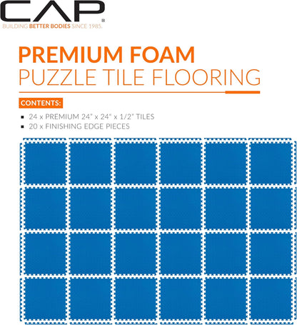Puzzle Exercise Mats | 1/2” Thick EVA Interlocking Foam Tiles for Home Gym Flooring | Multiple Options