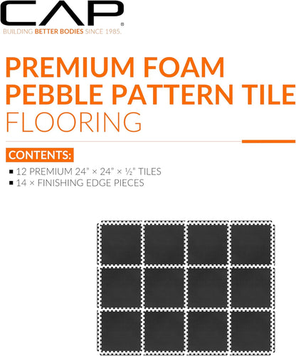Puzzle Exercise Mats | 1/2” Thick EVA Interlocking Foam Tiles for Home Gym Flooring | Multiple Options