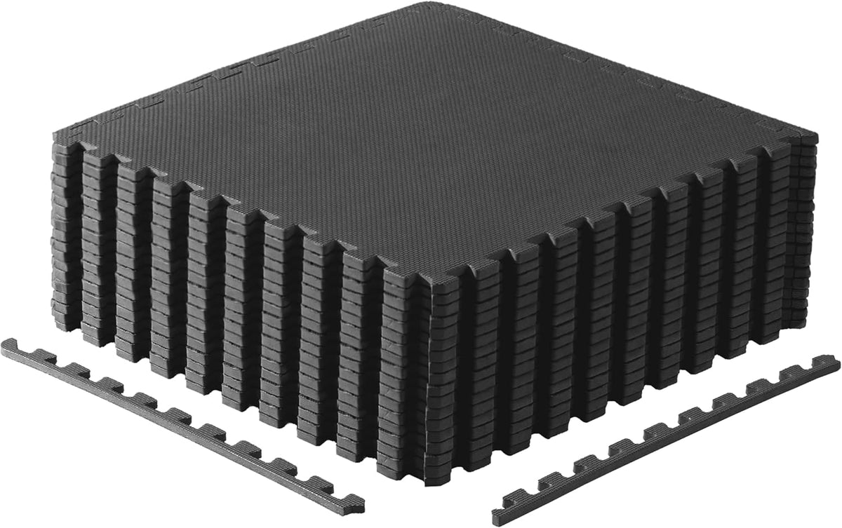 Puzzle Exercise Mats | 1/2” Thick EVA Interlocking Foam Tiles for Home Gym Flooring | Multiple Options