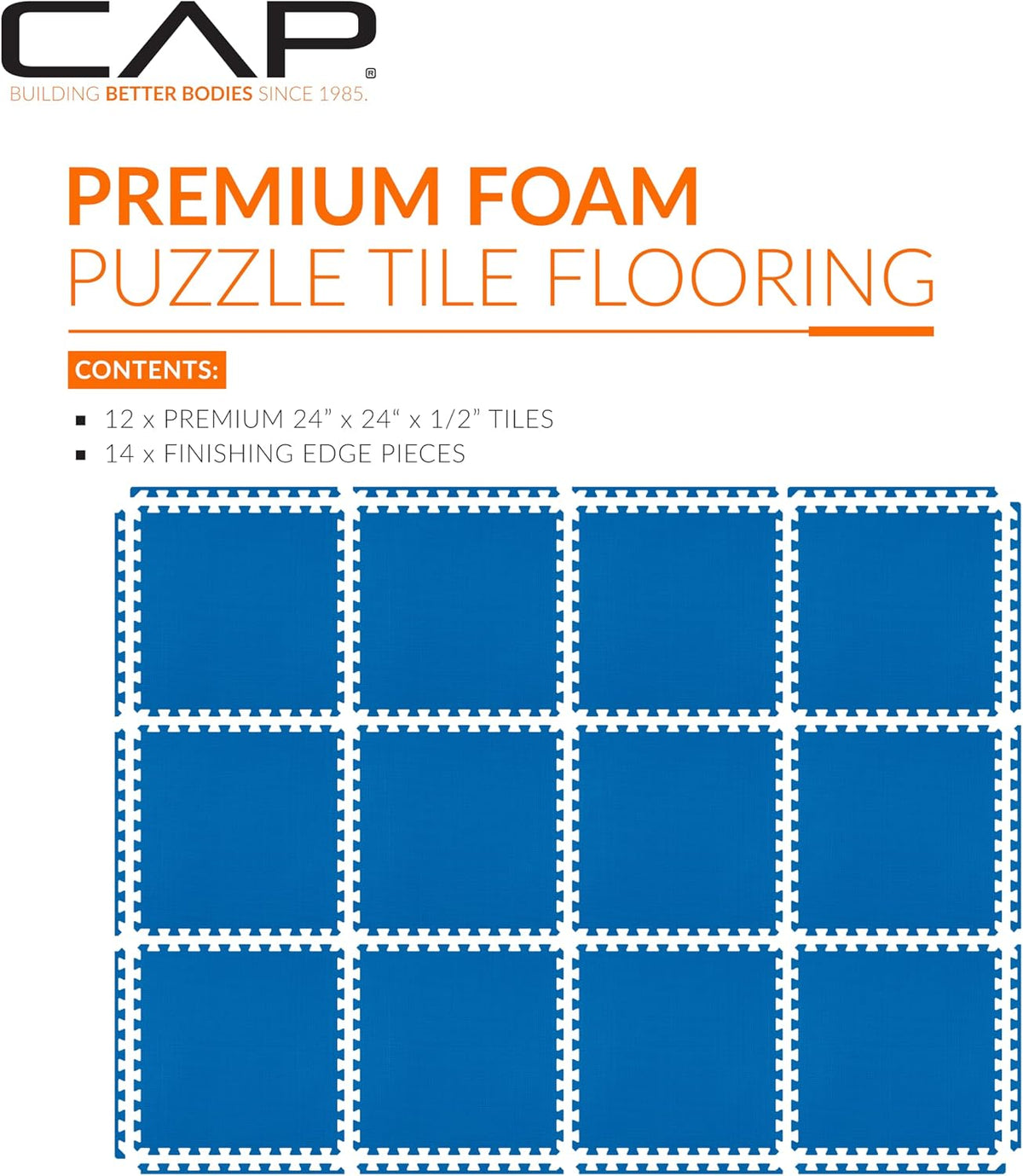 Puzzle Exercise Mats | 1/2” Thick EVA Interlocking Foam Tiles for Home Gym Flooring | Multiple Options