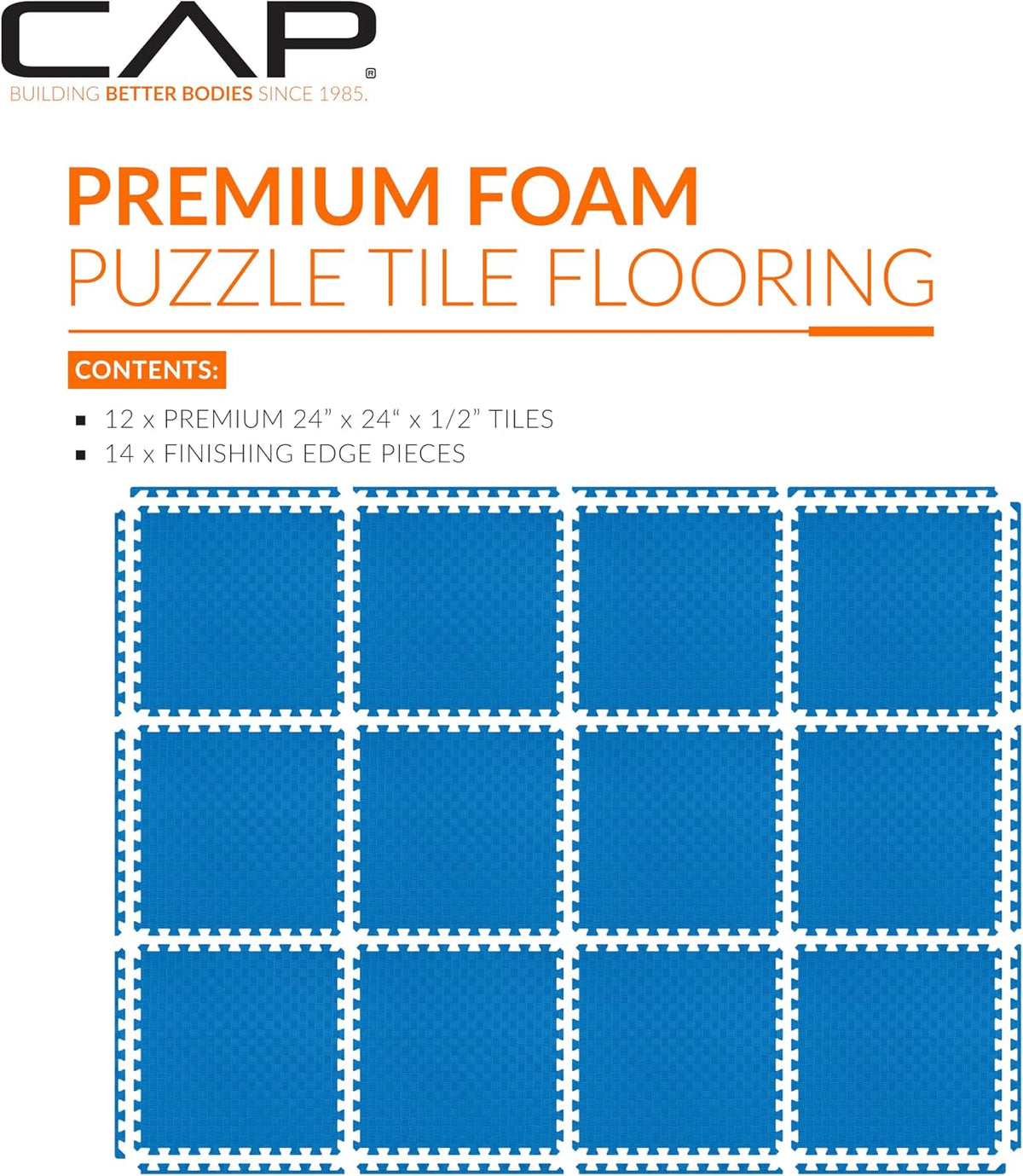 Puzzle Exercise Mats | 1/2” Thick EVA Interlocking Foam Tiles for Home Gym Flooring | Multiple Options