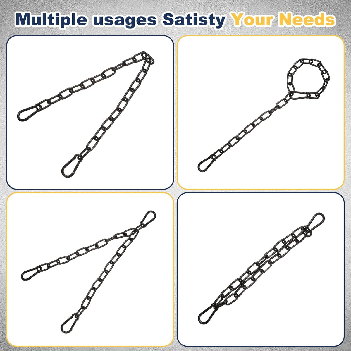 2Pcs Gate Chain Lock 26"x2.5mm Dia Alloy Steel Hanging Chain Lock