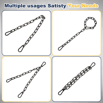 2Pcs Gate Chain Lock 26"x2.5mm Dia Alloy Steel Hanging Chain Lock