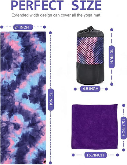 3 Pack Yoga Towel, Hot Yoga Mat Towel, Hot Yoga Towel with Grip Dots Sweat