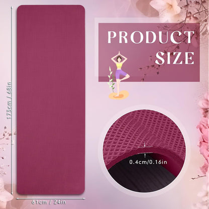 12 Pack Yoga Mat Bulk, 4mm Thick Extra Long Sports Mat Anti Slip Tear Resistant Yoga Exercise Set for Fitness Stretching Home Workout Gym and Studio