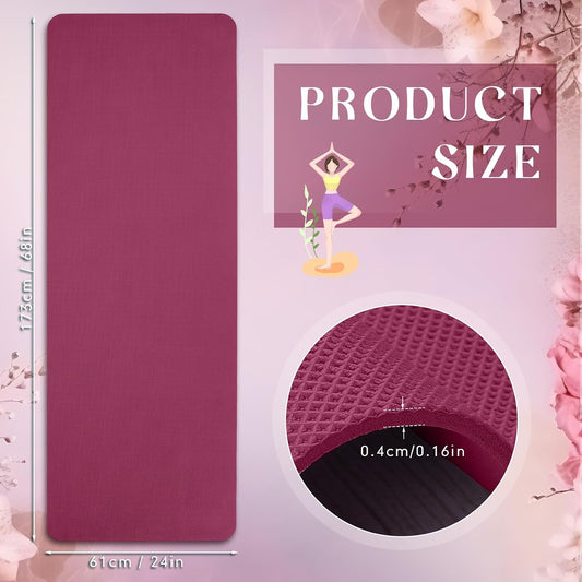 12 Pack Yoga Mat Bulk, 4mm Thick Extra Long Sports Mat Anti Slip Tear Resistant Yoga Exercise Set for Fitness Stretching Home Workout Gym and Studio