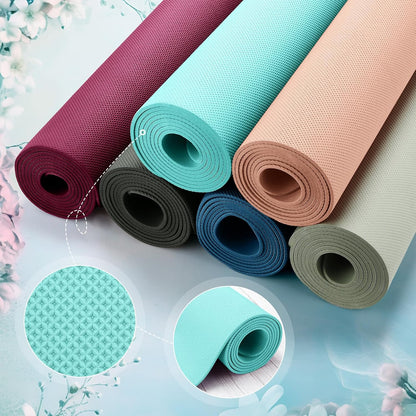 12 Pack Yoga Mat Bulk, 4mm Thick Extra Long Sports Mat Anti Slip Tear Resistant Yoga Exercise Set for Fitness Stretching Home Workout Gym and Studio