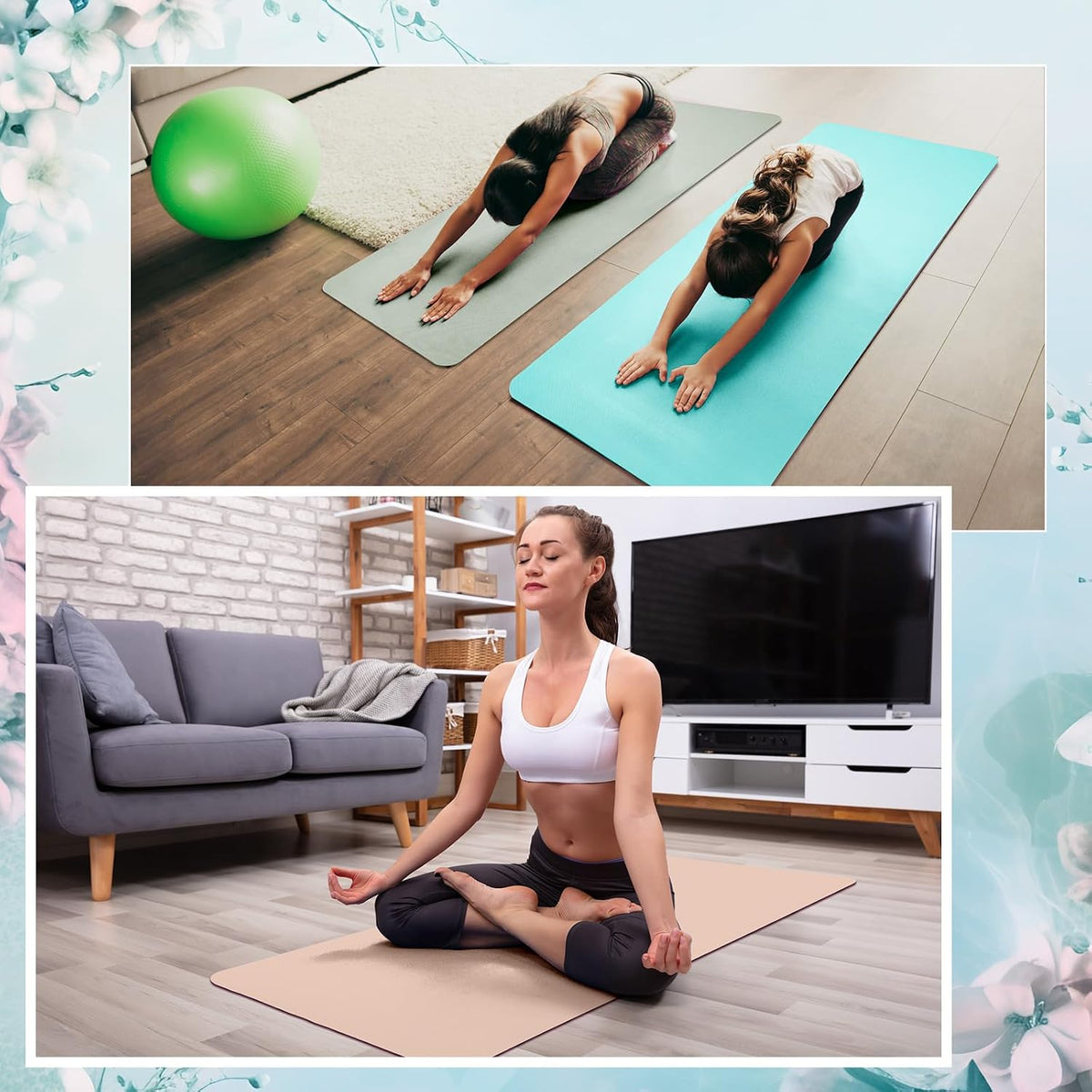 12 Pack Yoga Mat Bulk, 4mm Thick Extra Long Sports Mat Anti Slip Tear Resistant Yoga Exercise Set for Fitness Stretching Home Workout Gym and Studio