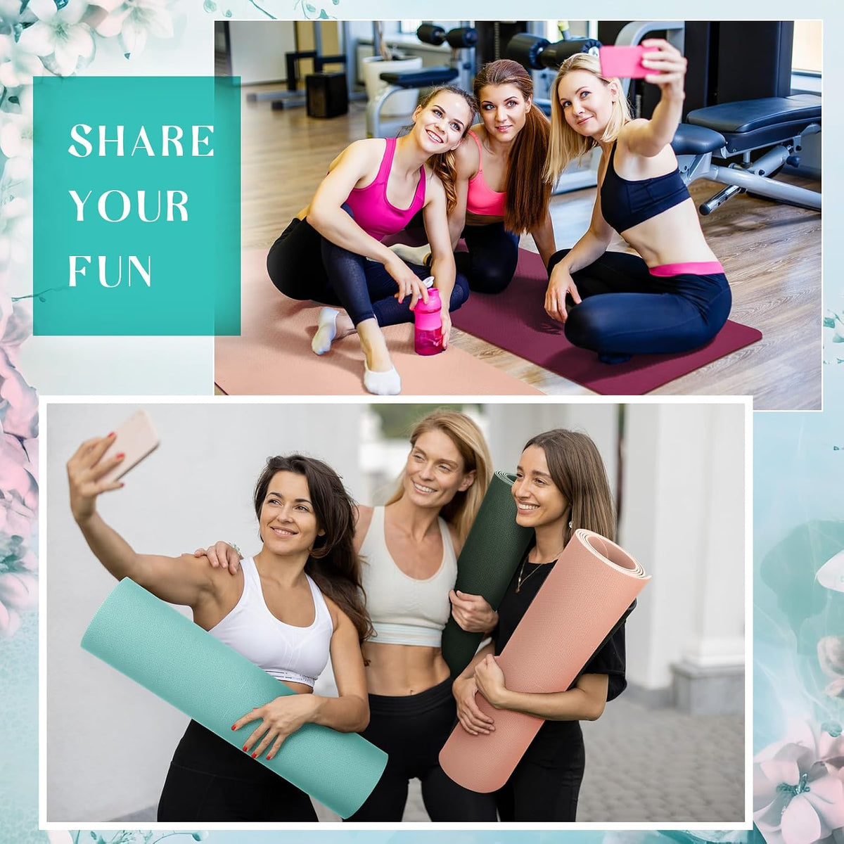 12 Pack Yoga Mat Bulk, 4mm Thick Extra Long Sports Mat Anti Slip Tear Resistant Yoga Exercise Set for Fitness Stretching Home Workout Gym and Studio