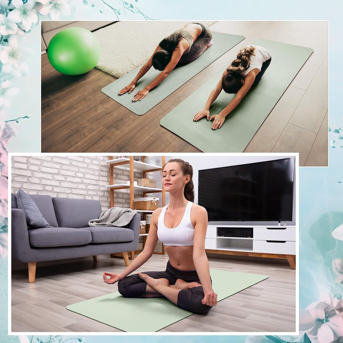 12 Pack Yoga Mat Bulk, 4mm Thick Extra Long Sports Mat Anti Slip Tear Resistant Yoga Exercise Set for Fitness Stretching Home Workout Gym and Studio
