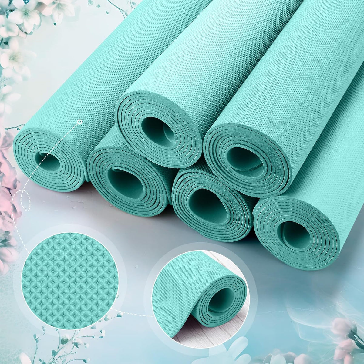 12 Pack Yoga Mat Bulk, 4mm Thick Extra Long Sports Mat Anti Slip Tear Resistant Yoga Exercise Set for Fitness Stretching Home Workout Gym and Studio