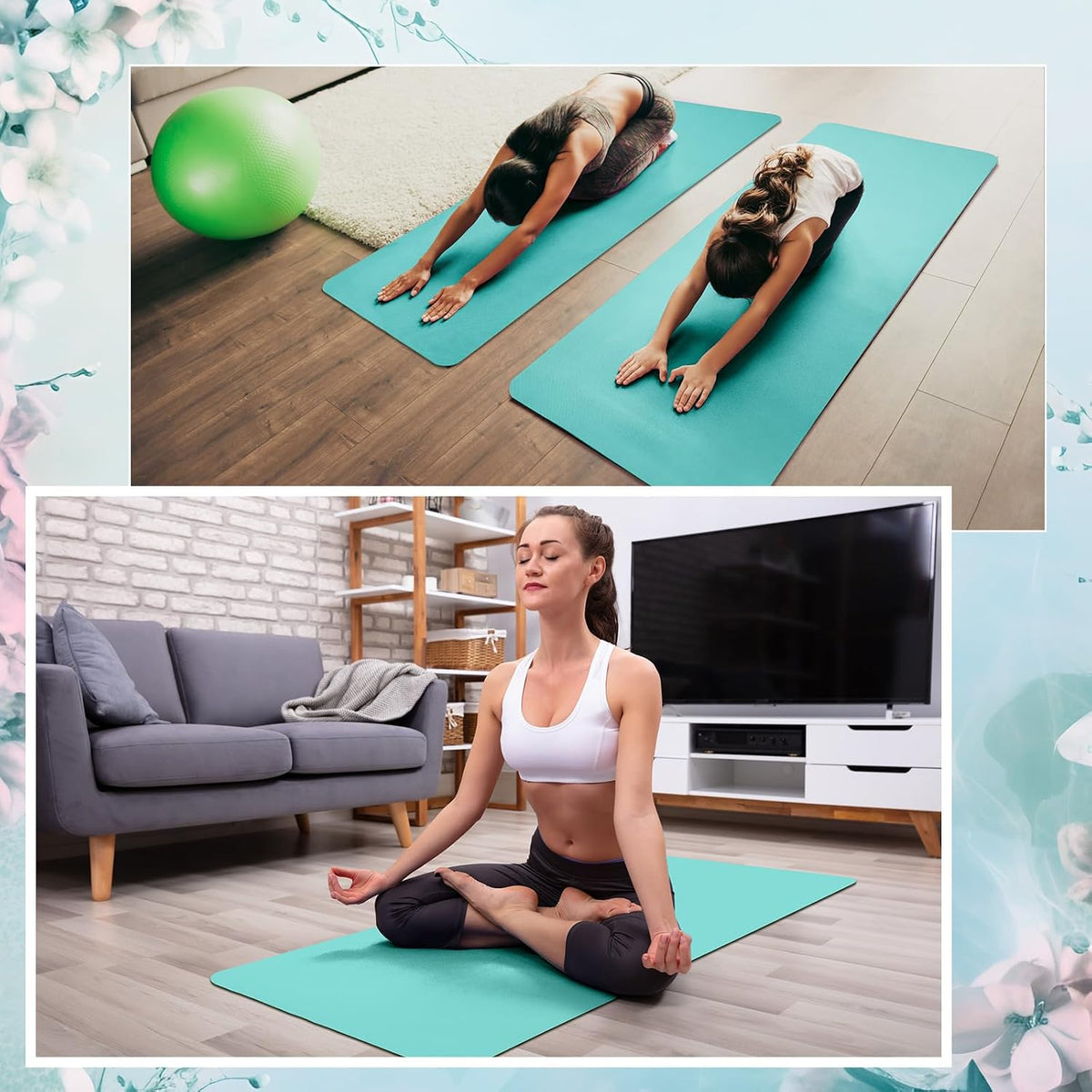 12 Pack Yoga Mat Bulk, 4mm Thick Extra Long Sports Mat Anti Slip Tear Resistant Yoga Exercise Set for Fitness Stretching Home Workout Gym and Studio