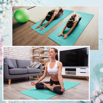 12 Pack Yoga Mat Bulk, 4mm Thick Extra Long Sports Mat Anti Slip Tear Resistant Yoga Exercise Set for Fitness Stretching Home Workout Gym and Studio