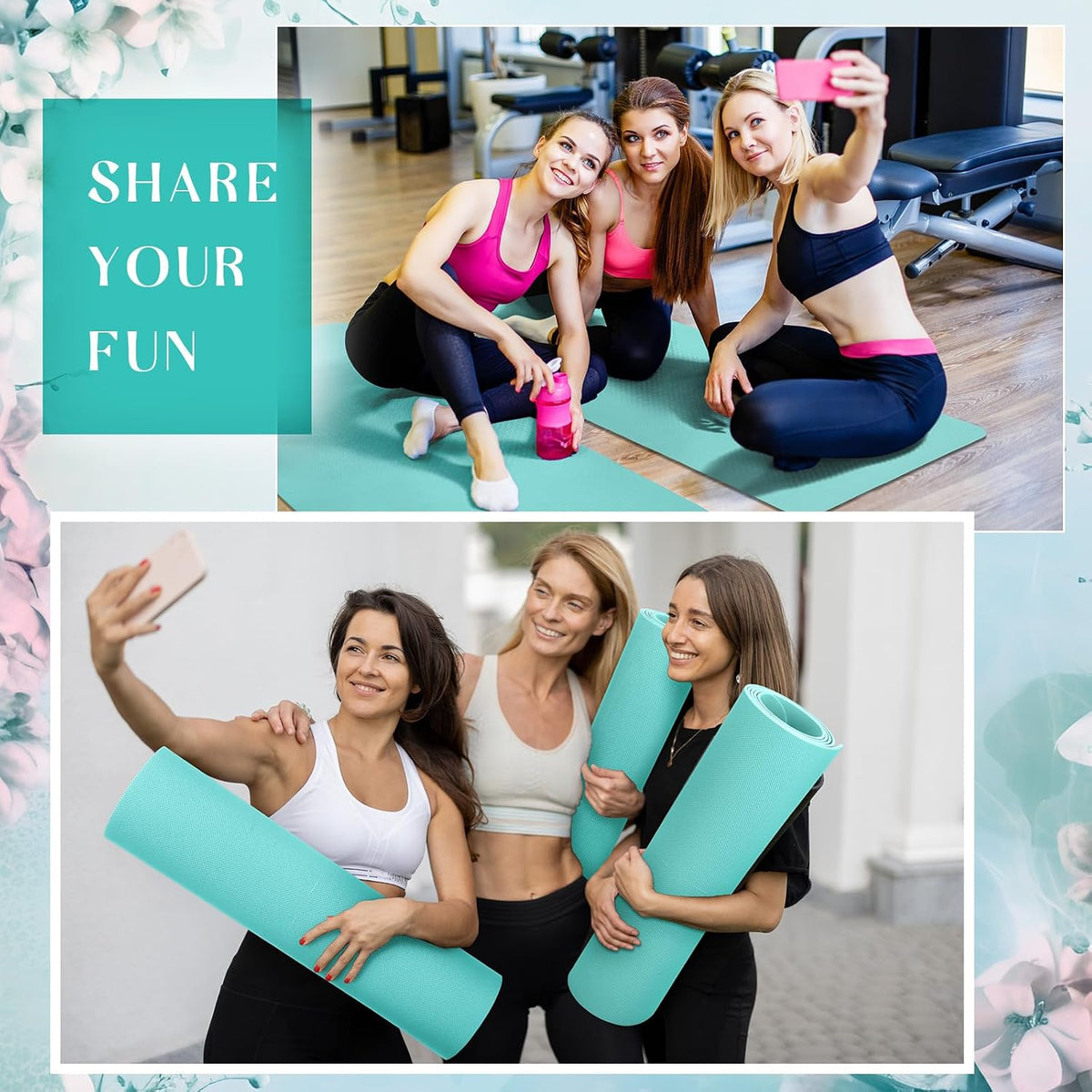 12 Pack Yoga Mat Bulk, 4mm Thick Extra Long Sports Mat Anti Slip Tear Resistant Yoga Exercise Set for Fitness Stretching Home Workout Gym and Studio