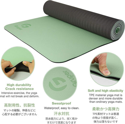 Yoga Mat Non Slip, Eco Friendly Exercise Mat with Carrying Strap