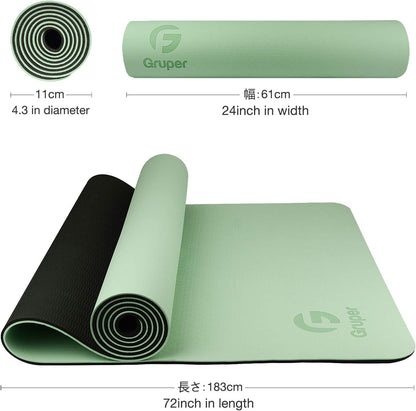 Yoga Mat Non Slip, Eco Friendly Exercise Mat with Carrying Strap