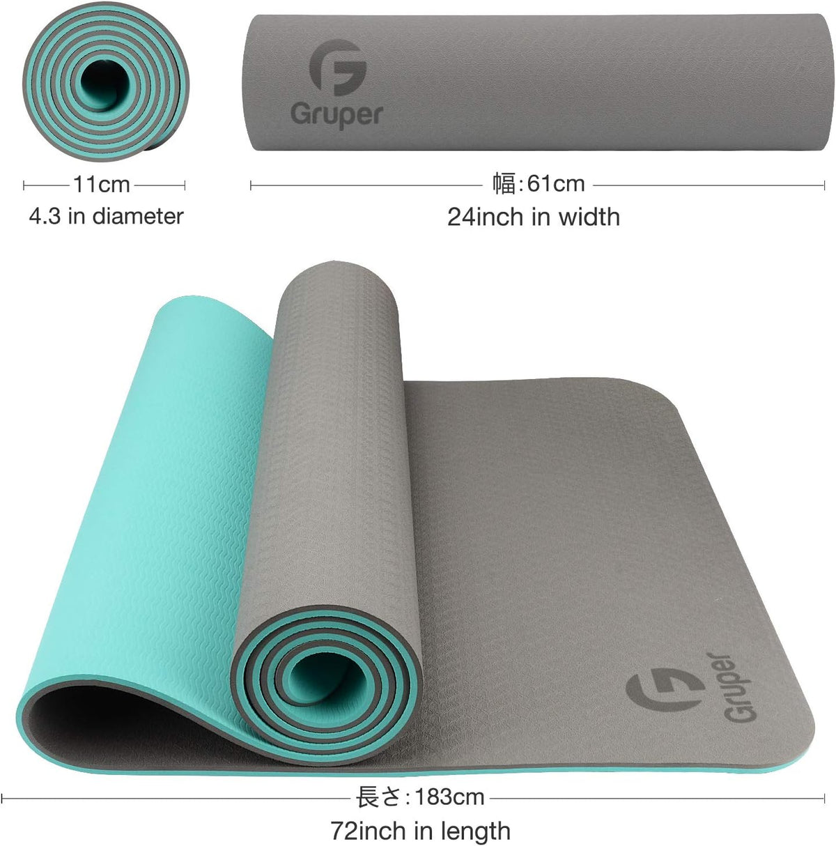Yoga Mat Non Slip, Eco Friendly Exercise Mat with Carrying Strap