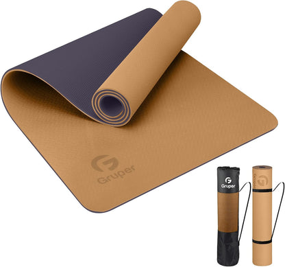 Yoga Mat Non Slip, Eco Friendly Exercise Mat with Carrying Strap
