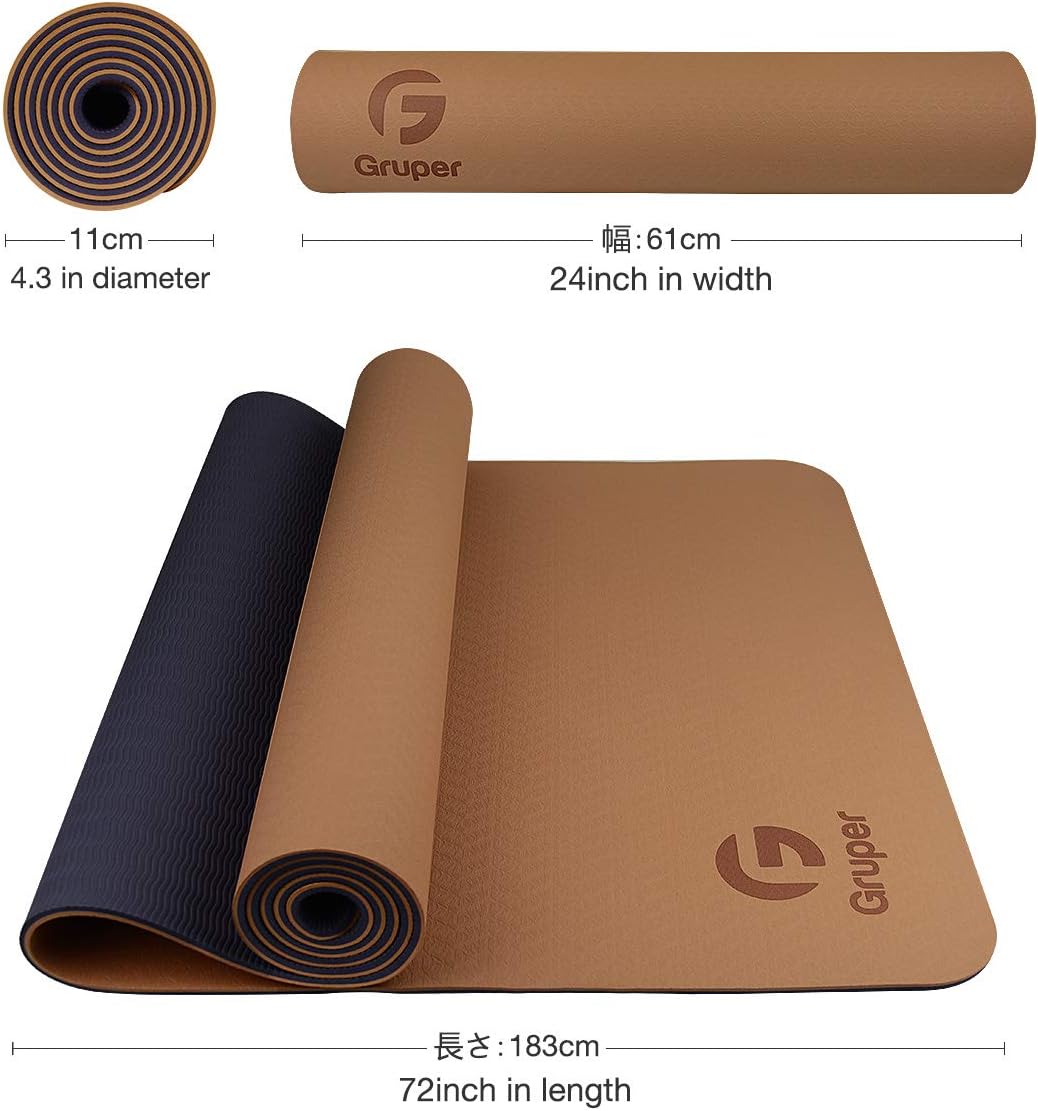 Yoga Mat Non Slip, Eco Friendly Exercise Mat with Carrying Strap