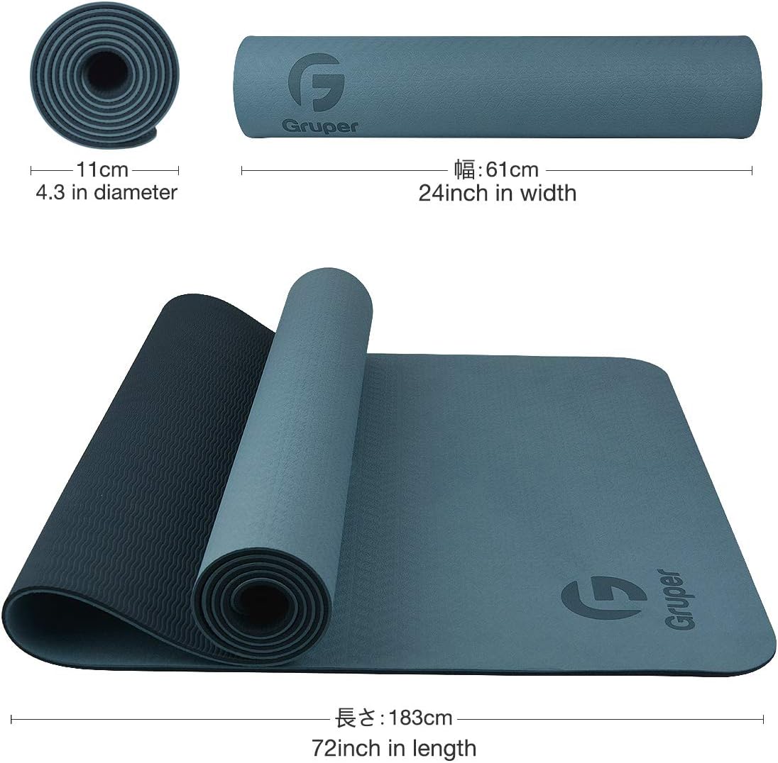 Yoga Mat Non Slip, Eco Friendly Exercise Mat with Carrying Strap