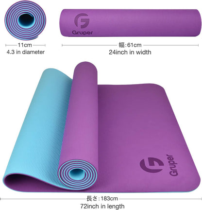 Yoga Mat Non Slip, Eco Friendly Exercise Mat with Carrying Strap