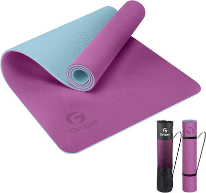 Yoga Mat Non Slip, Eco Friendly Exercise Mat with Carrying Strap