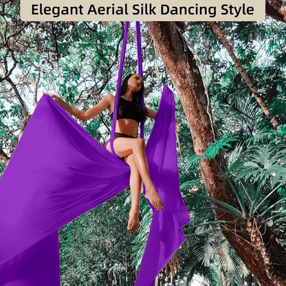 Aerial Silks, CE Certified, 9Yards Aerial Yoga Hammock Set | 8.2x2.8m/9Yards Silk w/2780 lbs MBL, Comes with Rigging Hardware & Daisy Chain, for Aerial Dance, Acrobatics, Home &Studio