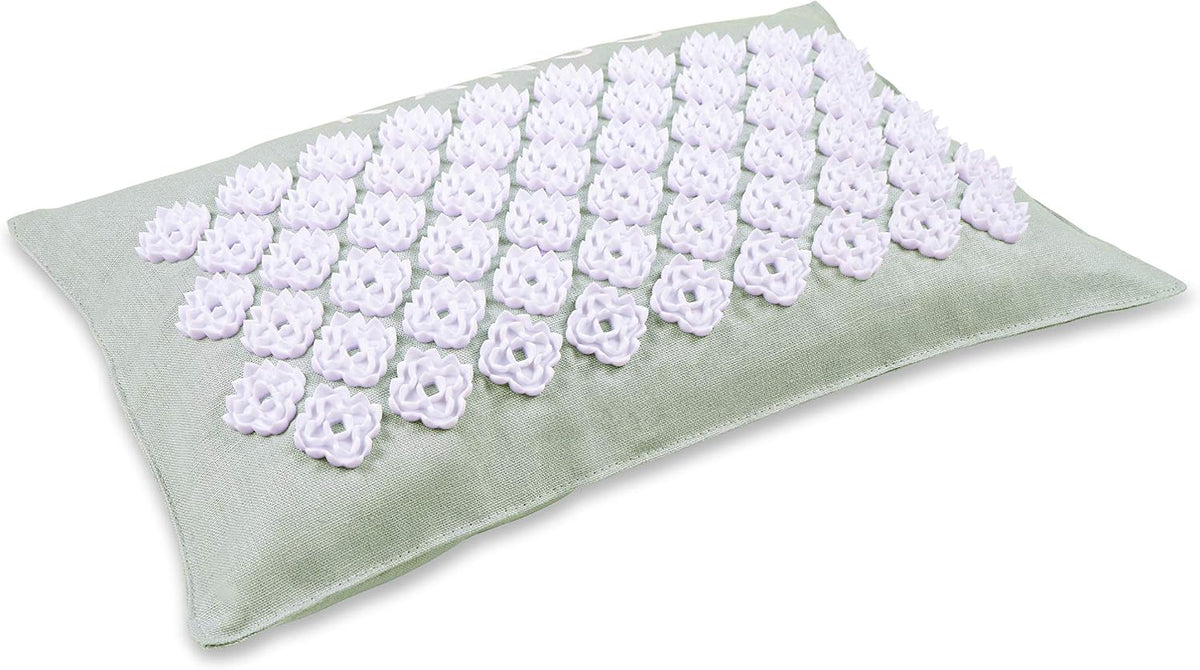 Aroma Mint Acupressure Pillow - 100% Cotton Linen with Natural Cork Filling - Aromatherapy Pillow for Back Pain and Neck Pain Relief