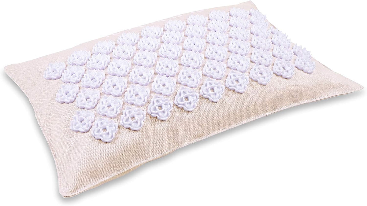 Aroma Mint Acupressure Pillow - 100% Cotton Linen with Natural Cork Filling - Aromatherapy Pillow for Back Pain and Neck Pain Relief