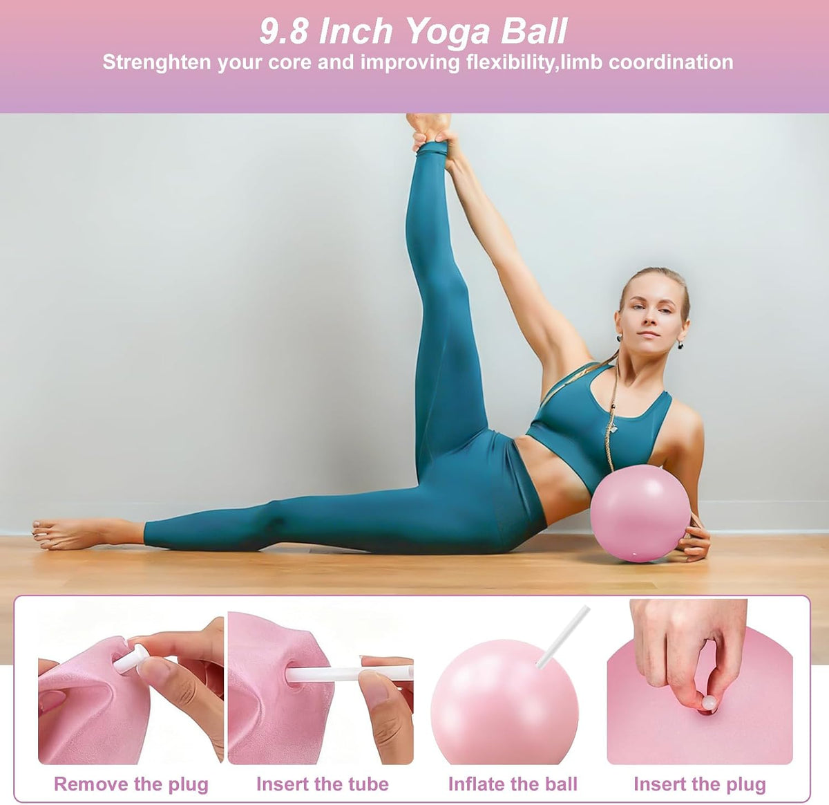 Pilates Kit,Home Pilates Ring Kit for Women,Pilates Equipment Ring and Ball Set with Pilates Ring, Pilates Ball, Resistance Bands, Figure 8 Band & Accessories Pilates Starter Kit