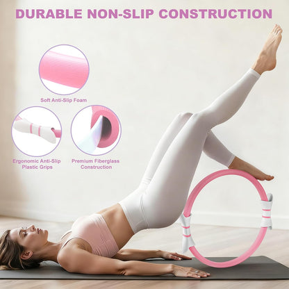 Pilates Kit,Home Pilates Ring Kit for Women,Pilates Equipment Ring and Ball Set with Pilates Ring, Pilates Ball, Resistance Bands, Figure 8 Band & Accessories Pilates Starter Kit