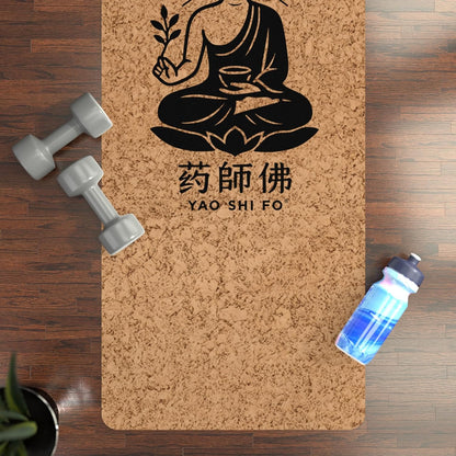 Cork Yoga Mat Black - 4mm FSC Cork & Natural Rubber, Excellent Grip, Sustainable Yoga Mat