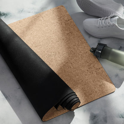 Cork Yoga Mat Black - 4mm FSC Cork & Natural Rubber, Excellent Grip, Sustainable Yoga Mat