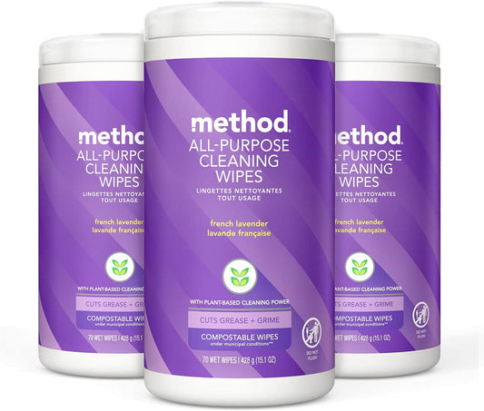 All-Purpose Cleaning Wipes, French Lavender, 3 Pack
